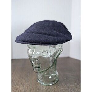 NWT KANGOL 504 Newsboy Cap Hat XXL Navy Pure Wool 0258BC Kangaroo Logo British